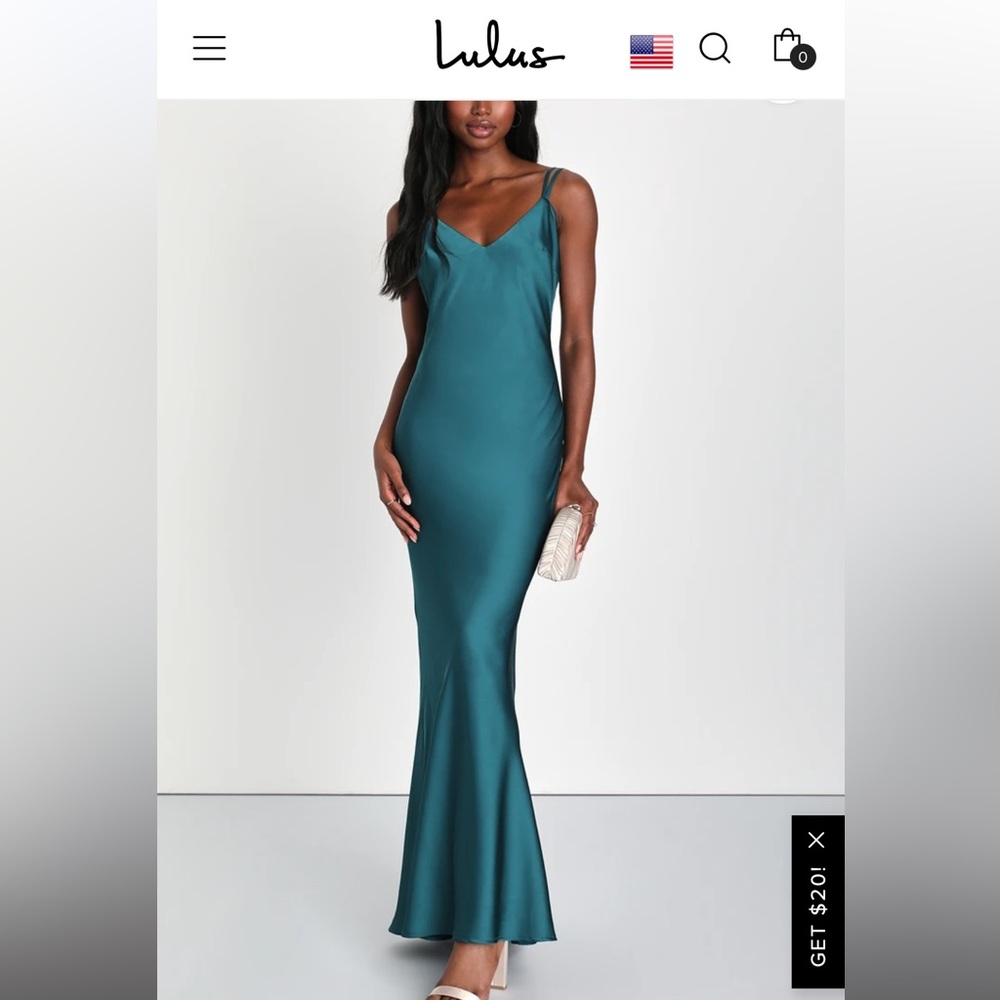 Lulu's Blue Maxi Trumpet Dress for Cocktail Nights
